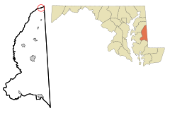 Caroline County Maryland Incorporated and Unincorporated areas Templeville Highlighted.svg