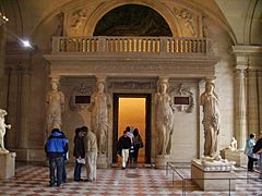 Caryatids in Paris-Louvre