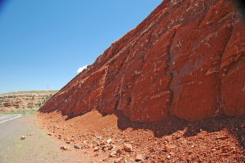 Chugwater Formation (Upper Triassic; Route 28 roadcut at Red Canyon, Wind River Range, Wyoming, USA) 1