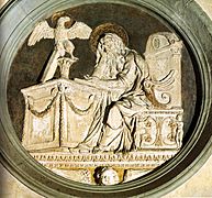 Donatello, tondo di san giovanni evangelista, 1434-43