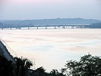 Goa Mandovi Bridge view from Ribandar