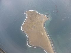 Isla Magdalena, Magallanes, sur de Chile, desde un avión, antes de aterrizar en Punta Arenas