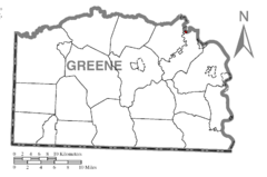 Map of Clarksville, Greene County, Pennsylvania Highlighted.png