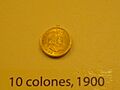 Moneda de 10 colones costarricenses. 1900