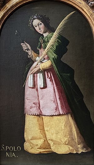 Sainte Apolline - Francisco de Zurbarán - Musée du Louvre Peintures MI 724.jpg