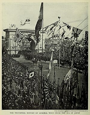 Archivo:The Triumphal Return of Admiral Togo From the Sea of Japan