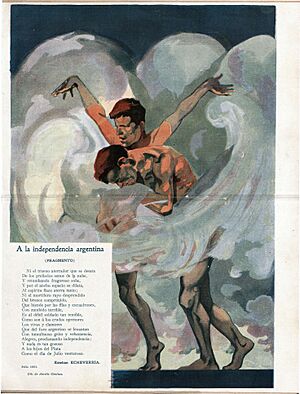 Archivo:1911-07-08, Caras y Caretas, A la independencia argentina (fragmento)