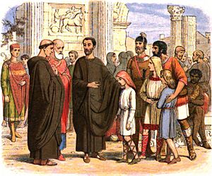 Archivo:A Chronicle of England - Page 022 - Gregory and the English Slaves at Rome
