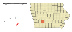 Adair County Iowa Incorporated and Unincorporated areas Orient Highlighted.svg