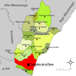 Archivo:Castellón de la Plana-Mapa de la Plana Alta