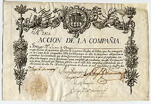 Archivo:Compania Guipuzcoana Accion 2124 Madrid 1 junio 1752