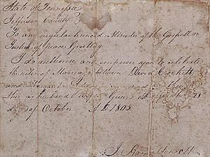 Archivo:Davy Crockett marriage contract, October 1805