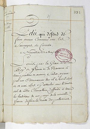 Archivo:Edict of King making selling fur illegal