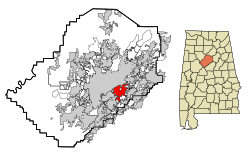 Jefferson County Alabama Incorporated and Unincorporated areas Mountain Brook Highlighted.svg