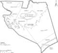 Map of Hyde County North Carolina With Municipal and Township Labels