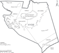 Archivo:Map of Hyde County North Carolina With Municipal and Township Labels