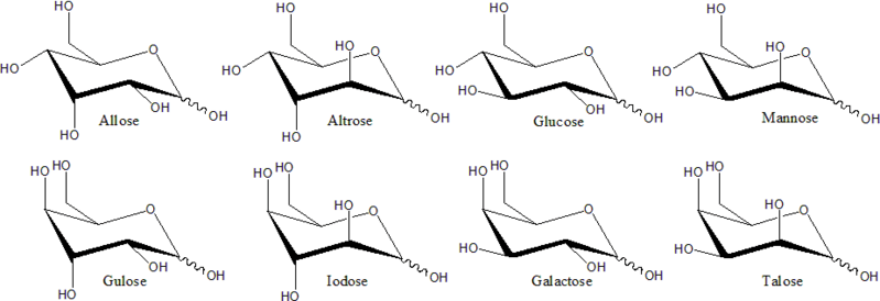 Structure of D-hexoses
