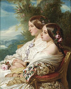 Archivo:Victoria and her cousin, 1852