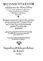 Amberes, comentario de usuras, 1565