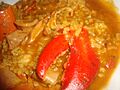 Arroz caldoso con bogavante y caldo de pescado