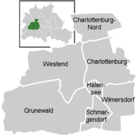 Mapa del distrito de Charlottenburg-Wilmersdorf