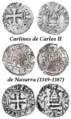 Carlin prieto de Carlos II (ejemplos)