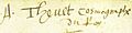 Codex Mendoza folio 2r Thevet signature