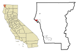 Del Norte County California Incorporated and Unincorporated areas Crescent City North Highlighted.svg