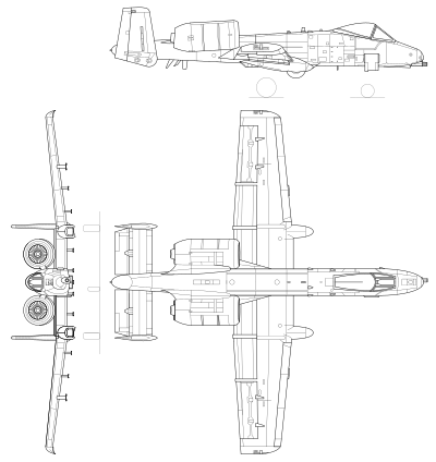 Archivo:Fairchild Republic A-10 Thunderbolt II 3-view
