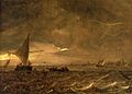 Goyen 1644c Fishing Boats in an Estuary at Dusk