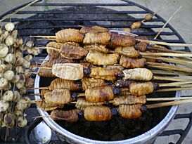 Iquitos Gegrillte Maden.JPG