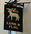 Lamb and Flag sign (cropped)