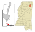 Lee County Mississippi Incorporated and Unincorporated areas Shannon Highlighted