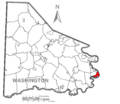 Map of Allenport, Washington County, Pennsylvania Highlighted