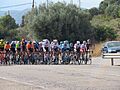 Pelotón ciclista transitando en forma agrupada