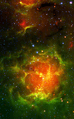 Trifid 3.6 8.0 24 microns spitzer