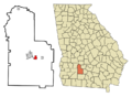 Worth County Georgia Incorporated and Unincorporated areas Poulan Highlighted