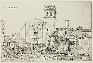 Archivo:1872, An architect's note-book in Spain, principally illustrating the domestic architecture of that country, plate 31, Exterior view of the Monastery of El Parral (cropped)