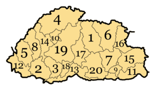 Archivo:Bhutan-divisions-numbered