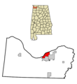 Colbert County Alabama Incorporated and Unincorporated areas Sheffield Highlighted