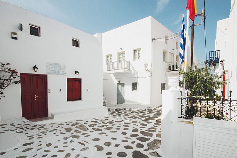 Crossroads in Mykonos Town