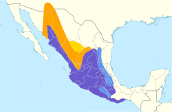Distribución geográfica del colibrí piquiancho.