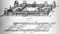 Drawing of an enlarged project of 1578 to 1579 for the Tuileries, by Jacques Androuet du Cerceau