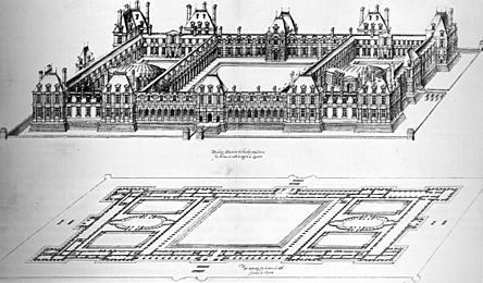 Archivo:Drawing of an enlarged project of 1578 to 1579 for the Tuileries, by Jacques Androuet du Cerceau