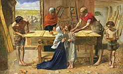 Archivo:John Everett Millais - Christ in the House of His Parents (`The Carpenter's Shop') - Google Art Project