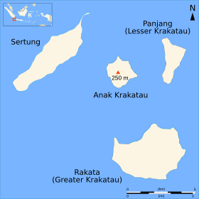 Mapa del archipiélago de Krakatoa