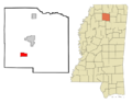 Lafayette County Mississippi Incorporated and Unincorporated areas Taylor Highlighted