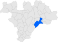 Localització de Llinars del Vallès respecte del Vallès Oriental