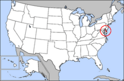 Archivo:Map of USA highlighting Delaware