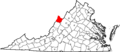 Map of Virginia highlighting Highland County